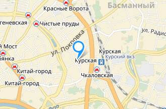 200 м (2 хвилини ходьби) від станції метро Курська - дуже зручно