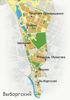 Виборзький район - великий і відносно молодий по забудові житловий район на правому березі Неви в північній частині Петербурга